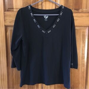 Mizzou MU Black V-Neck Women's 3/4 sleeve top‎